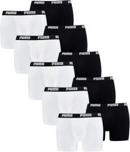 PUMA Herren Basic Boxershorts, White/Black, XL
