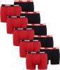 PUMA 10 er Pack Boxer Boxershorts Men Herren Unterhose Pant Unterwäsche, Farbe:786 - Red/Black, Bekleidungsgröße:M
