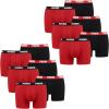 PUMA Herren Boxershorts Unterhosen 521015001 10er Pack, Farbe:786 - Red/Black, Bekleidungsgröße:XL