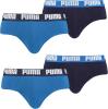 PUMA Basic Brief Men Herren Unterhose Pant Unterwäsche 4er Pack , Farbe:420 - True Blue, Bekleidungsgröße:L