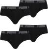 PUMA Basic Brief Men Herren Unterhose Pant Unterwäsche 4er Pack, Farbe:230 - Black/Black, Bekleidungsgröße:M