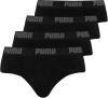 PUMA Basic Brief Men Herren Unterhose Pant Unterwäsche 4er Pack, Farbe:230 - Black/Black, Bekleidungsgröße:XL