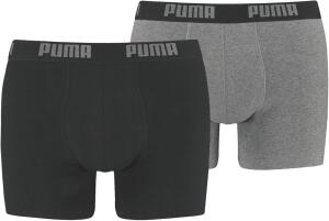 Puma Herren Boxershorts 2er Pack, Dark Grey Melange/Black, M