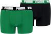 PUMA Herren Basic Boxers Boxer Shorts, Black/Green, XL (2er Pack)
