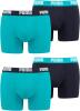 PUMA 4 er Pack Boxer Boxershorts Men Herren Unterhose Pant Unterwäsche, Farbe:796 - Aqua/Blue, Bekleidungsgröße:XL