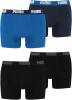 PUMA Herren Boxershorts Unterhosen 521015001 4er Pack, Wäschegröße:XL, Artikel:Black (230)/True Blue (420)