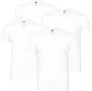 Puma Herren 4er Pack T-Shirt V-Neck Kurzarm Einfarbig...