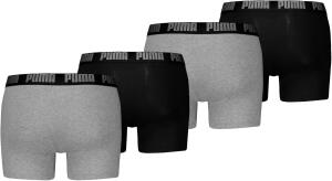 PUMA 4 er Pack Boxer Boxershorts Men Herren Unterhose Pant Unterwäsche, Farbe:691 - Dark Grey Melange/Black, Bekleidungsgröße:L