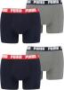 PUMA Boxershort Basic 4er Pack, Bluegrey Melange/Bluegrey Melange, XL