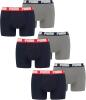 Puma 6 er Pack Boxer Boxershorts Men Herren Unterhose Pant Unterwäsche, Farbe:036 - Blue/Grey Melange, Bekleidungsgröße:XL