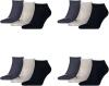 PUMA 12 Paar Sneaker Invisible Socken Gr. 35-49 Unisex für Damen Herren Füßlinge, Farbe:532 - navy/grey/nightshadow b, Socken & Strümpfe:43-46