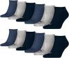 PUMA unisex Sneaker Socken Kurzsocken Sportsocken 261080001 12 Paar, Farbe:Mehrfarbig, Menge:12 Paar (4 x 3er Pack), Größe:47-49, Artikel:-532 navy/grey/nightshadow blue