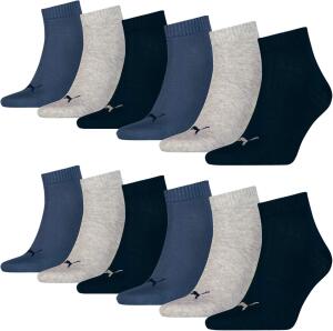 PUMA 12 Paar Sneaker Invisible Socken Gr. 35-49 Unisex...