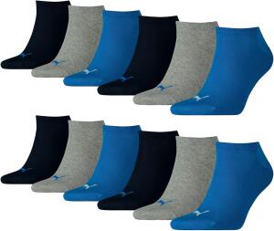 PUMA 12 Paar Sneaker Invisible Socken Gr. 35-49 Unisex...