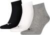 PUMA unisex Quarter Sportsocken Kurzsocken Socken 271080001 12 Paar, Farbe:Mehrfarbig, Menge:12 Paar (4x 3er Pack), Größe:43-46, Artikel:271080001-882 grey/white/black