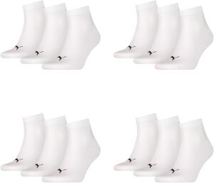 PUMA 12 Paar Unisex Quarter Socken Sneaker Gr. 35-49...
