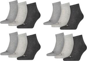 Puma Herren Quarters 12er Pack Sportsocken (Anthracite,...