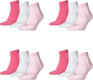 PUMA 12 Paar Unisex Quarter Socken Sneaker Gr. 35-49...