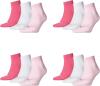 PUMA 12 Paar Unisex Quarter Socken Sneaker Gr. 35-49 für Damen Herren Füßlinge, Farbe:422 - pink Lady, Socken & Strümpfe:39-42