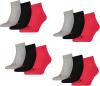 PUMA Unisex Quarter Quarters Socken 12er Pack 39-42, Farbe 232 black/red