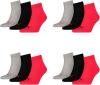 PUMA Unisex Quarter Quarters Socken 12er Pack, Socken & Strümpfe:43-46, Farbe:232 - black/red
