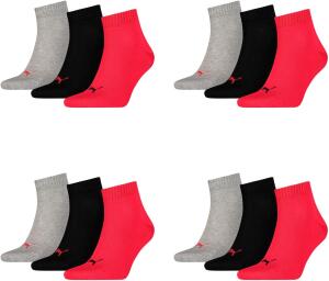 PUMA 12 Paar Unisex Quarter Socken Sneaker Gr. 35-49...