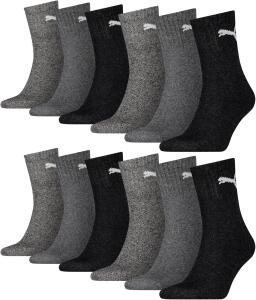 PUMA 12 Paar Socken Short Crew Sportsocken Tennis Socken...