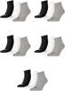 PUMA 15 Paar Unisex Quarter Socken Sneaker Gr. 35-49 für Damen Herren Füßlinge, Farbe:882 - grey/white/black, Socken & Strümpfe:43-46
