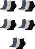 PUMA 15 Paar Unisex Quarter Socken Sneaker Gr. 35-49 für Damen Herren Füßlinge, Farbe:532 - navy/grey/nightshadow b, Socken & Strümpfe:35-38