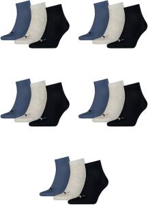 PUMA 15 Paar Unisex Quarter Socken Sneaker Gr. 35-49...