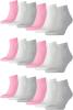 PUMA 18 Paar Unisex Quarter Socken Sneaker Gr. 35-49 für Damen Herren Füßlinge, Farbe:395 - prism pink, Socken & Strümpfe:39-42