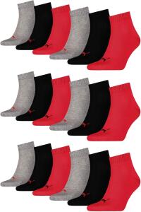 PUMA 18 Paar Unisex Quarter Socken Sneaker Gr. 35-49...