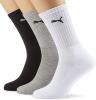 PUMA Unisex Crew Socks Socken Sportsocken MIT FROTTEESOHLE 18er Packung / 18 Paar (Grey/White/Black, 39/42)