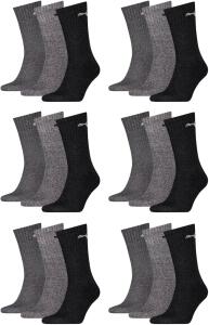 PUMA 18 Paar Sportsocken Tennis Socken Gr. 35-49 Unisex...