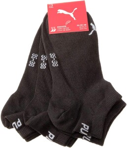 PUMA unisex Sneaker Socken Kurzsocken Sportsocken 261080001 3 Paar, Farbe:Schwarz, Menge:3 Paar (1x 3er Pack), Größe:47-49, Artikel:-200 black