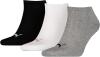 PUMA Unisex Sneaker Trainer Plain Socks Socken (3er Pack), Grau / Weiß / Schwarz, 47-49