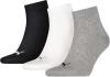 PUMA Plain 3P Quarter Socke, Mehrfarbig (Grey/White/Black), 43-46, 3er Pack