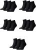 PUMA 3 Paar Sneaker Quarter Socken Gr. 35-49 Unisex für Damen Herren Füßlinge, Farbe:200 - black, Bekleidungsgröße:S