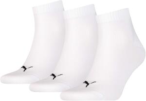 PUMA Plain 3P Quarter Socke, Weiß (White), 47-49
