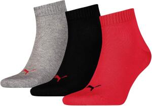 PUMA Unisex Plain 3P Quarter Socke, Mehrfarbig...