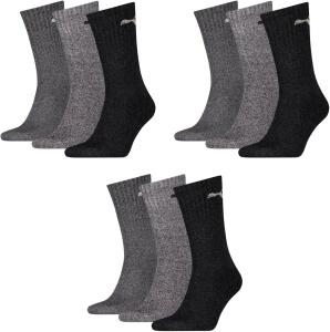 PUMA 9P Unisex Herren Sportsocken, Anthrazit/Grau, 35-38,...