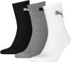PUMA unisex Sportsocken Tennissocken Kurzschaft Short Crew 231011001 3 Paar, Farbe:Mehrfarbig, Menge:3 Paar (1x 3er Pack), Größe:43-46, Artikel:-882 grey/white/black