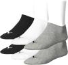 PUMA Unisex Invisible Sneaker Socken 6er Pack, Größe:43-46;Farbe:grey/white/black