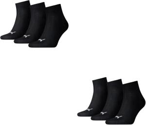 PUMA 6 Paar Unisex Quarter Socken Sneaker Gr. 35-49...