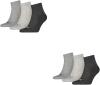 PUMA 6 Paar Unisex Quarter Socken Sneaker Gr. 35-49 für Damen Herren Füßlinge, Farbe:800 - anthraci/l mel grey/m me, Socken & Strümpfe:35-38