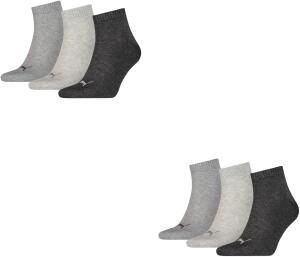 PUMA 6 Paar Unisex Quarter Socken Sneaker Gr. 35-49...