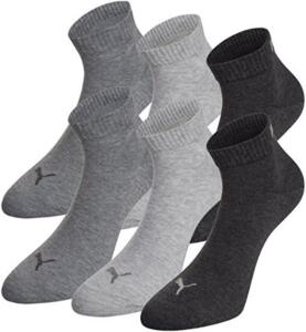 PUMA 6 Paar Sneaker Quarter Socken Unisex...