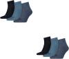 PUMA 6 Paar Unisex Quarter Socken Sneaker Gr. 35-49 für Damen Herren Füßlinge, Socken & Strümpfe:35-38, Farbe:460 denim blue