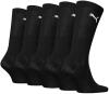 Puma Unisex Crew Socks, Black, 43/46 Pack of 5