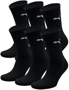 Puma Unisex Sportsocken Cush Crew 6er Pack (47-49, Black)